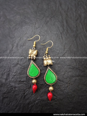 Terracotta teardrop earring
