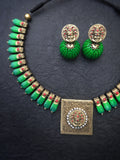 Mini kathakali- golden terracotto necklace set
