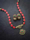 Vanji- golden terracotto necklace set