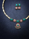 Sandhanaman- golden terracotto necklace set