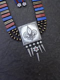 Fleur-de-lis terracotta necklace