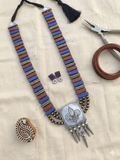 Fleur-de-lis terracotta necklace