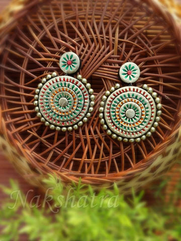 Terracotta antique gold earring