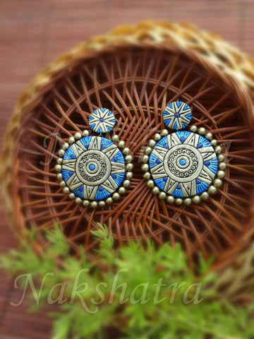 Terracotta antique gold earring