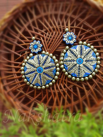 Terracotta antique gold earring