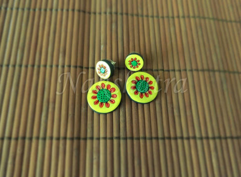 Terracotta Studed danglers