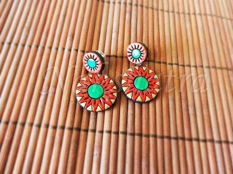 Terracotta Studed danglers