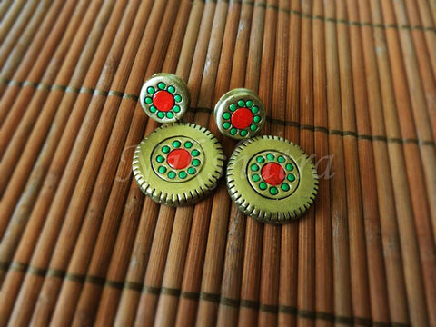 Terracotta Studed danglers