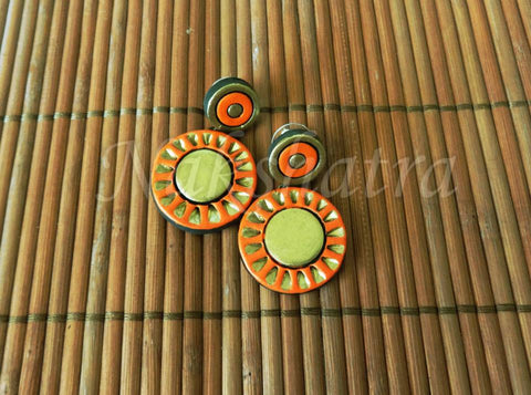 Terracotta Studed danglers