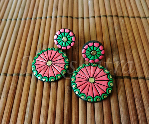 Terracotta Studed danglers