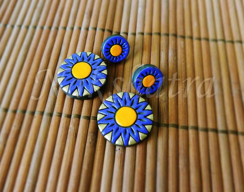 Terracotta Studed danglers