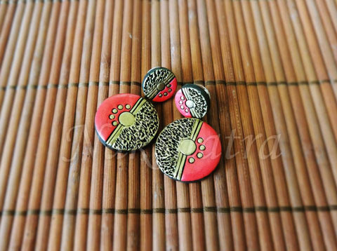 Terracotta Studed danglers