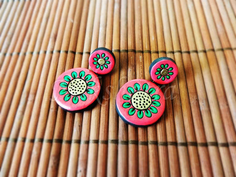 Terracotta Studed danglers