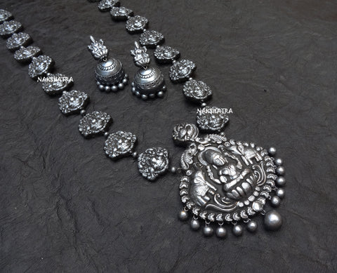 Terracotta Necklace Antique Lakshmi 1 silver