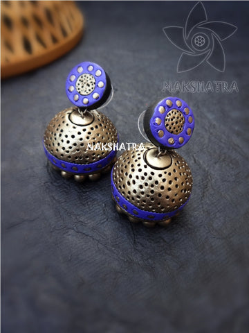 Golden dotted jhumkas
